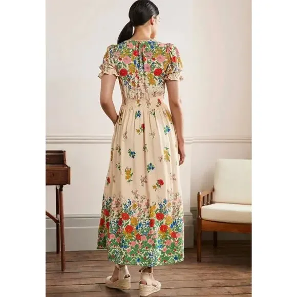 Boden Tessa Maxi Dress Size 20/22 Floral Spring Wrap Cottagecore Church Viscose - Picture 3 of 10